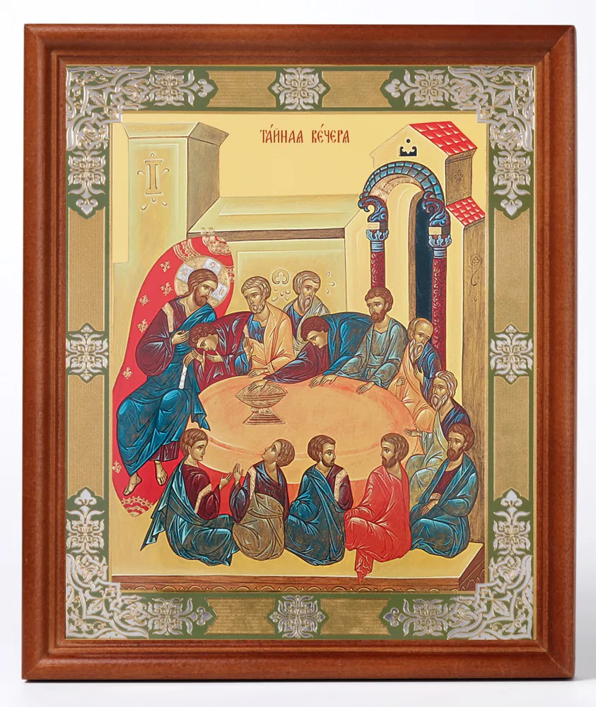 Icon in wooden frame №1 18×24 double embossing Last Supper