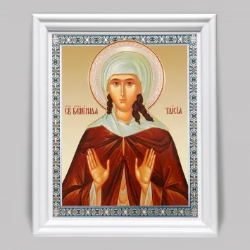 Icon in wooden frame №3 11×13 (white) double embossing Thais 2