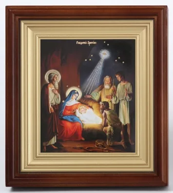Icon in icon case 11×13 complex, double embossing Nativity of Christ 4