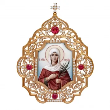 Table icon №152 / cubic zirconia silver decal / gilding / Tatiana