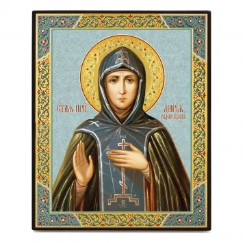 Икона на доске 13х15 объёмная печать, лак Мария Радонежская 1