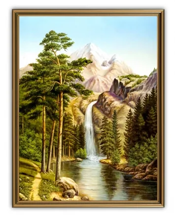 Picture 30×40, 3D print on plastic, in brown frame №39