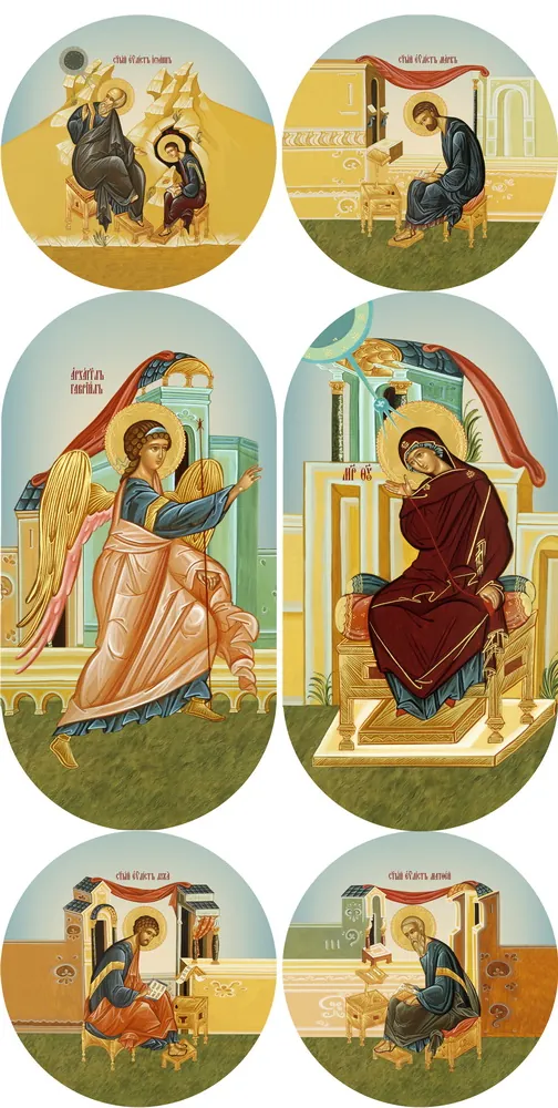 Icons 20×40, MDF, oval (set 6 pcs) Royal Doors icon-painted №3