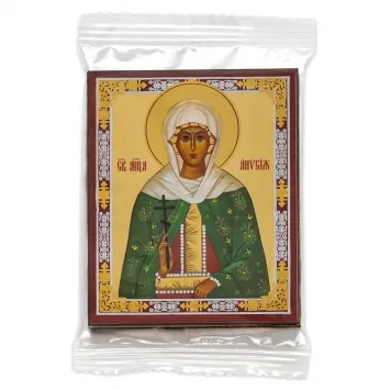 Icon on wooden panel 6×9 double embossing, annotation, packaging Anysia
