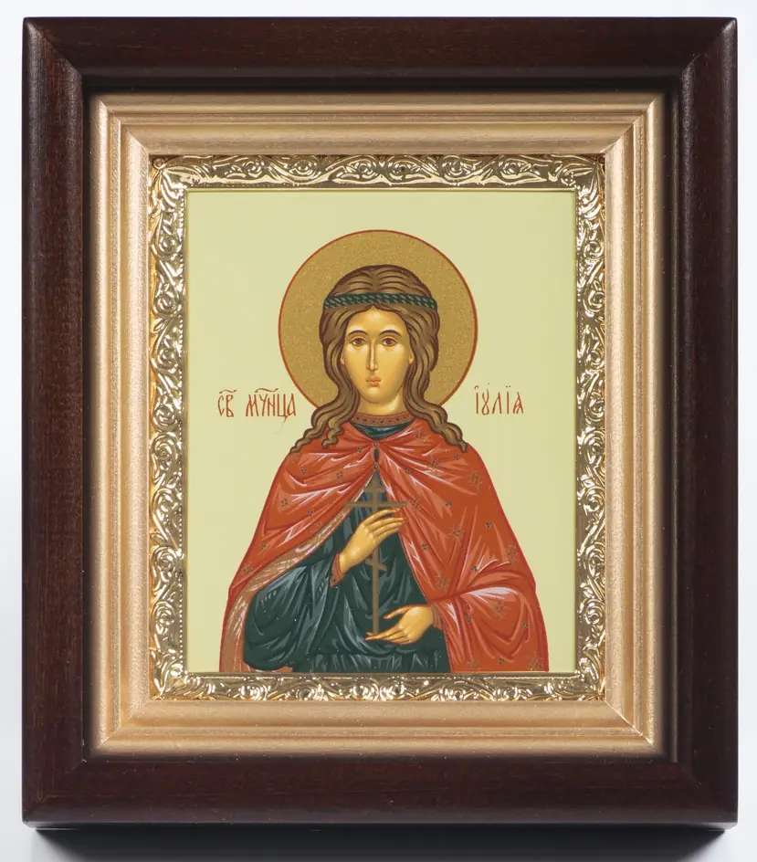 Icon in icon case 11×13 complex, tempera, gilded frame Julia