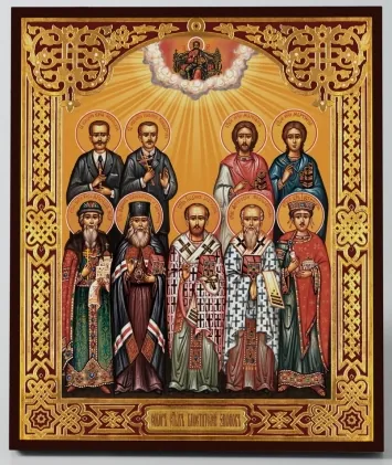 Icon on board 22×26 3D print, varnish Synaxis of Saints guardians of the laws