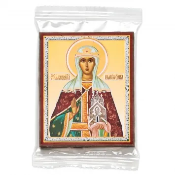 Icon on wooden panel 6×9 double embossing, annotation, packaging Olga, St Equal-to-the-Apostles Great Princess (4)