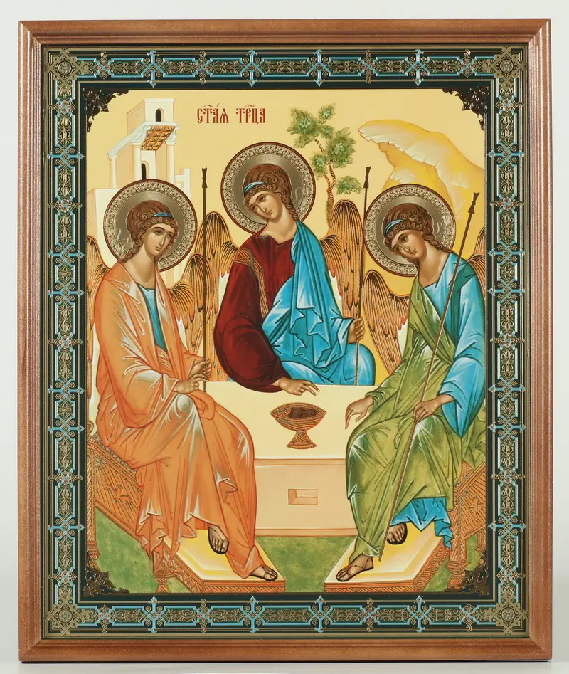 Icon in wooden frame №1 30×40 double embossing, packaging Trinity (Rublev) 3