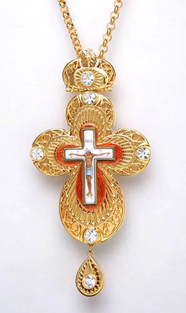 Pectoral cross №5 / gilding / silver enamel