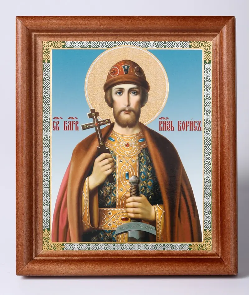 ხატი ხის ჩარჩოში №1 11×13 ორმაგი ტვიფრი ბორისი 2