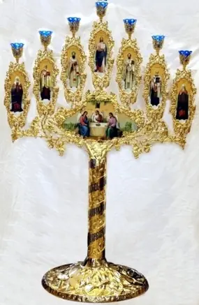 Processional seven-branched candlestick №11 gilding photo on plastic