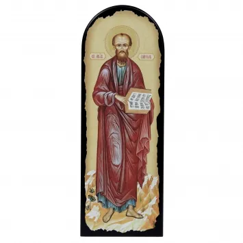 Icon on MDF 18×50 arched, 3D print, varnish Apostle Paul