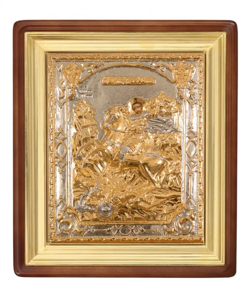 ფერწერული ხატი კიოტში 18×24 ზეთი, მოჭედილობა №79, კიოტი №1 დიმიტრი თესალონიკელი