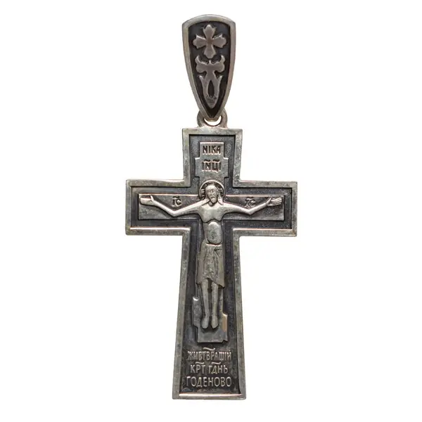 Neck cross №102 stamped silver