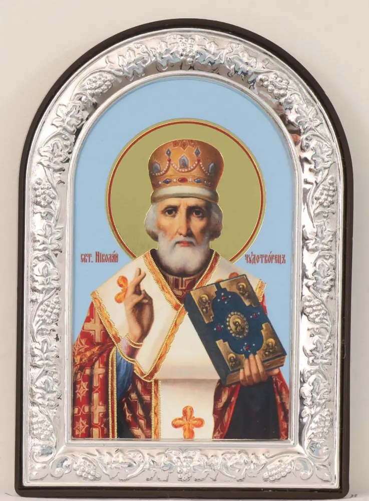 Icon in plastic frame 6×9 arched №1 Nicholas the Wonderworker 14