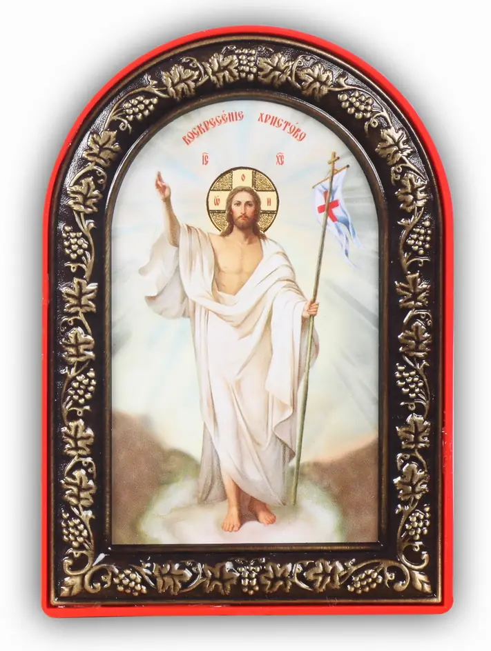 Icon in plastic frame 6×9 arched №3 Resurrection of Christ