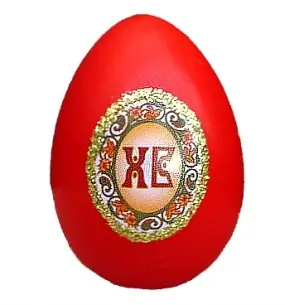 Свеча пасхальная яйцо №1 с деколью и глиттером