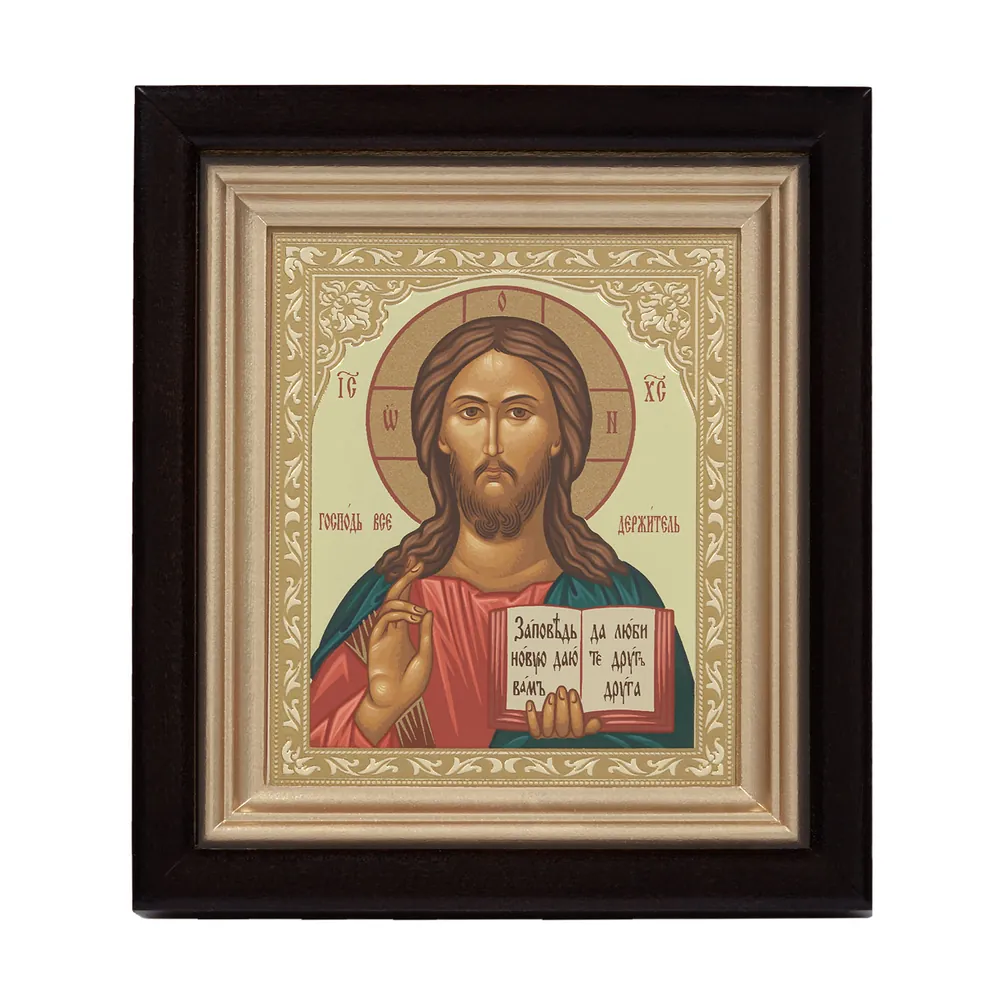 Icon in icon case 11×13 complex, tempera, embossing Saviour