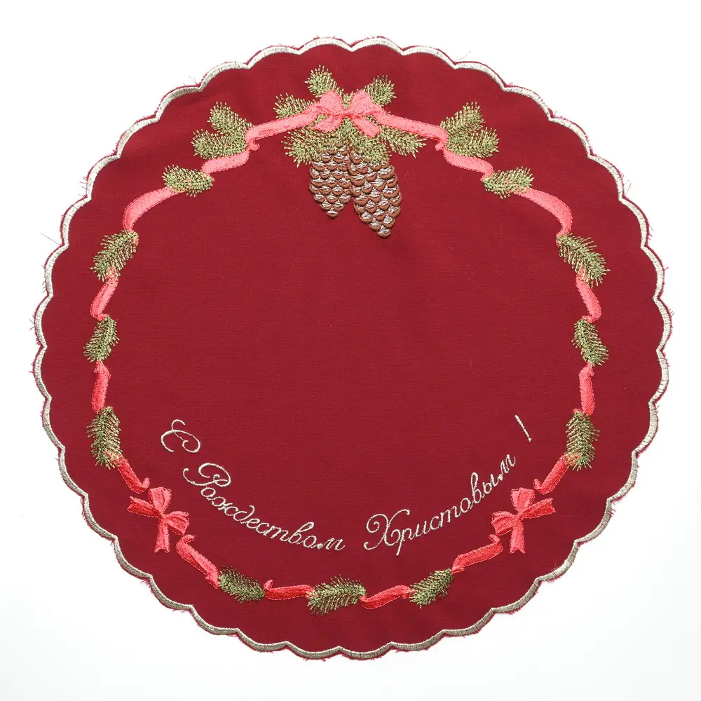 Embroidered church Christmas napkin №8