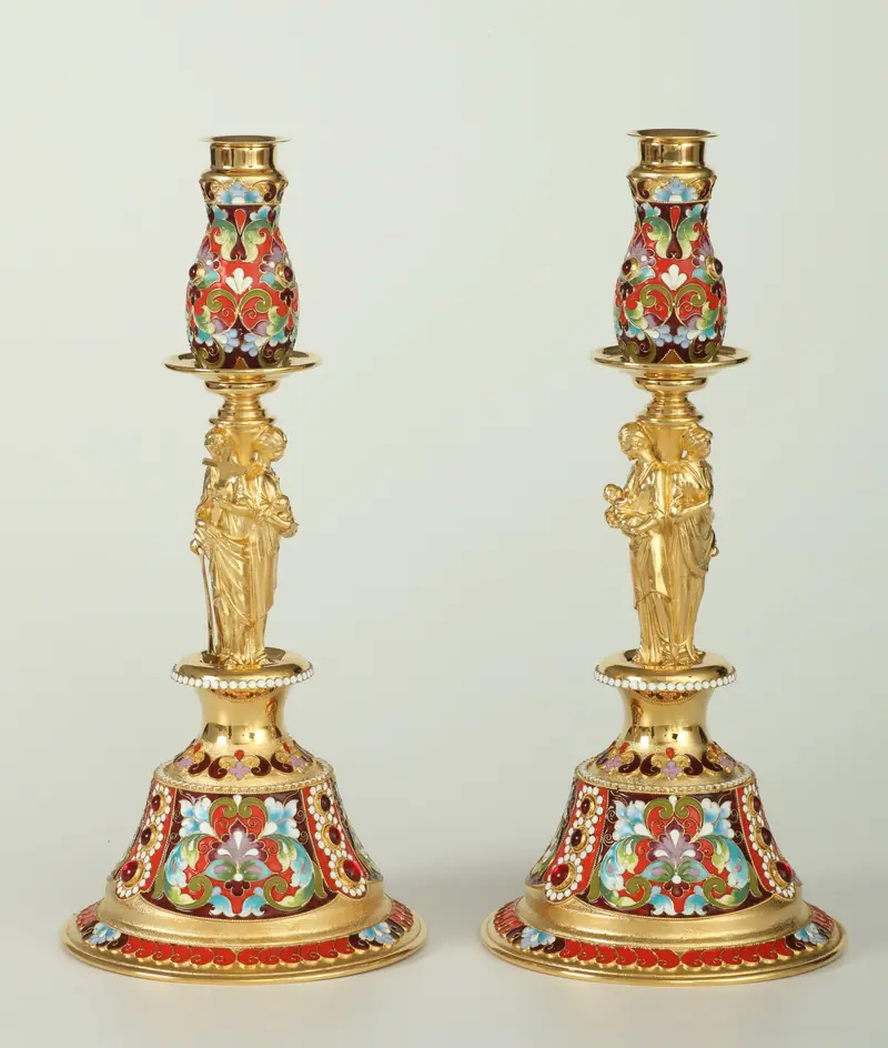 Candlestick №12 / 2 candles / gilding