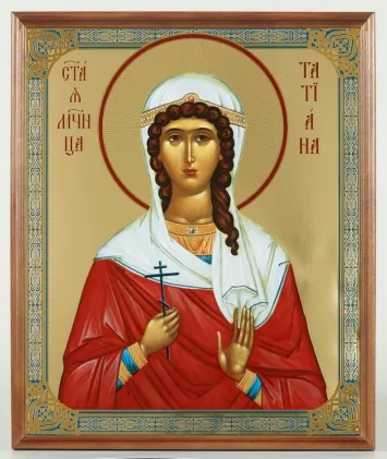 Icon in wooden frame №1 30×40 double embossing, packaging Tatiana St of Rome, virgin, Martyr (3)