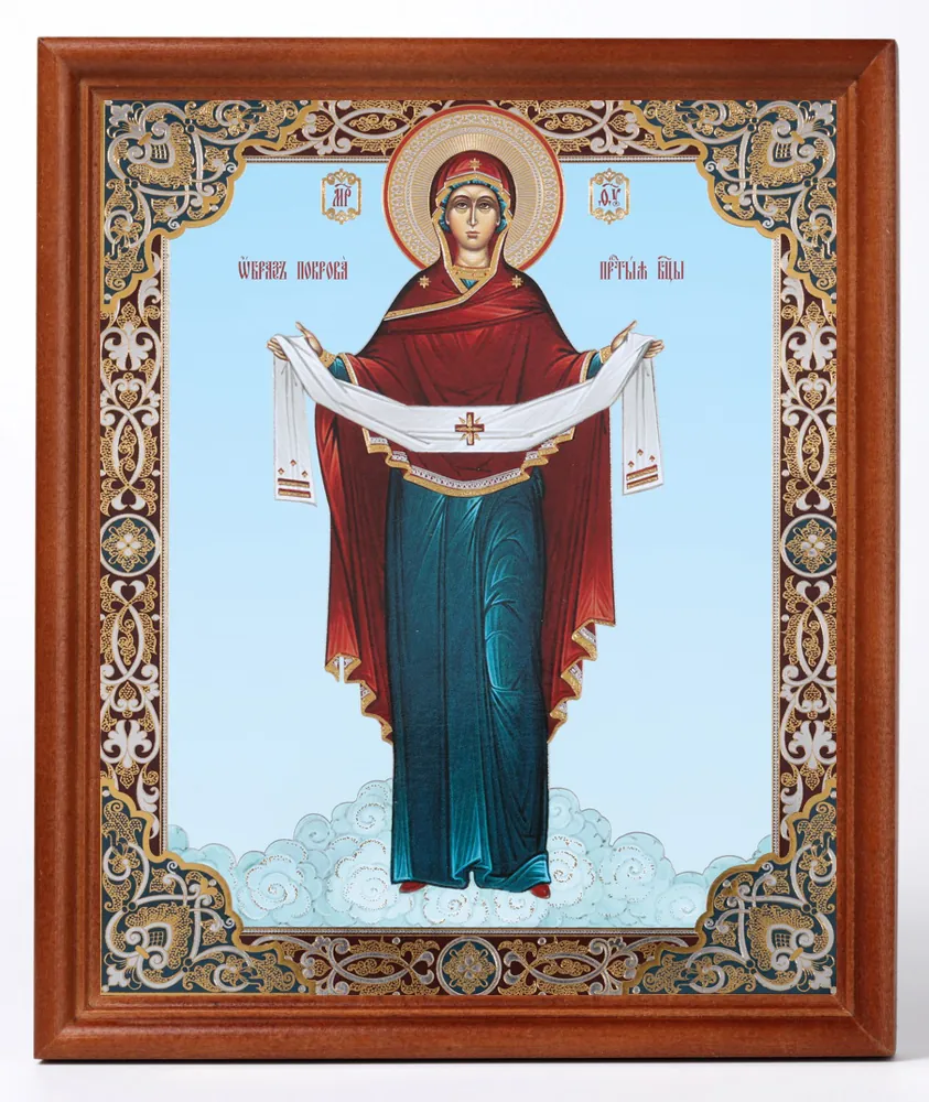 ხატი ხის ჩარჩოში №1 18×24 ორმაგი ტვიფრი საფარველი (სრული სიმაღლის)