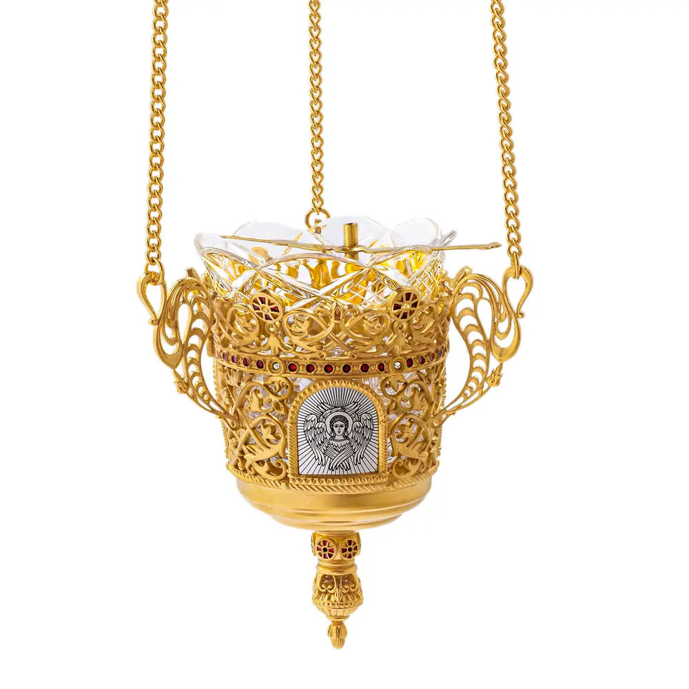 Hanging vigil lamp №41 casting, enamel / gilding, silver plating