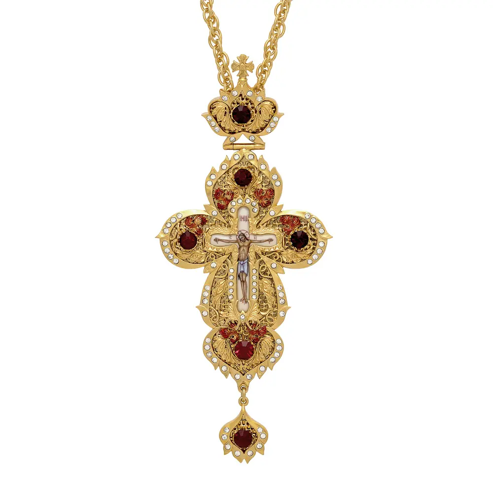 Pectoral cross №7 enamel / gilding