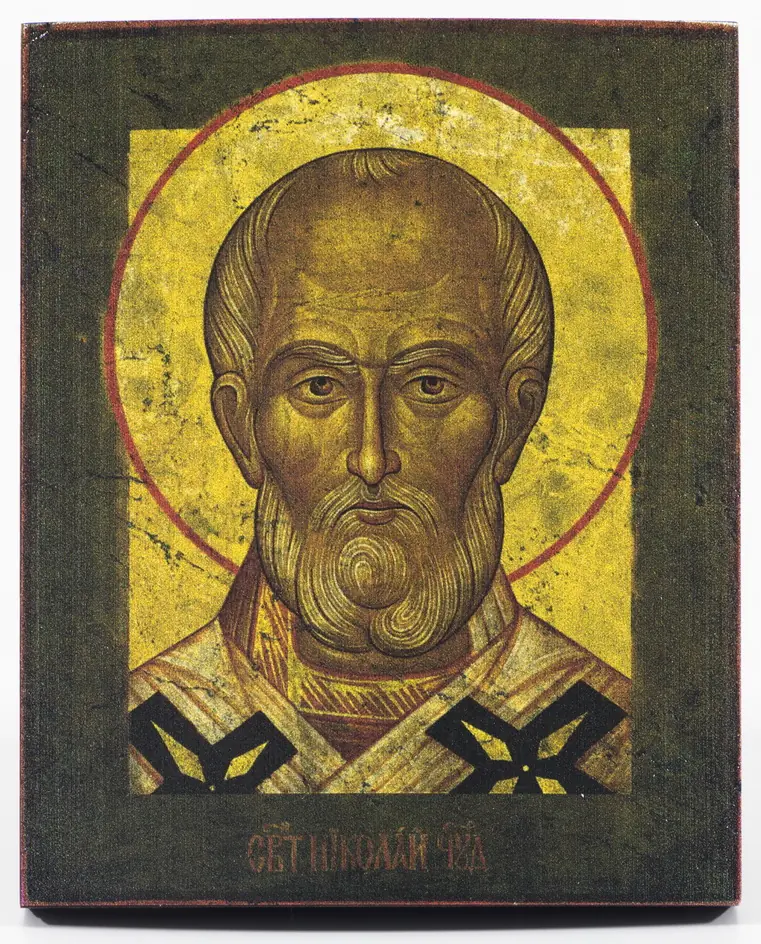 Icon on wood 9×11 varnish Nicholas the Wonderworker