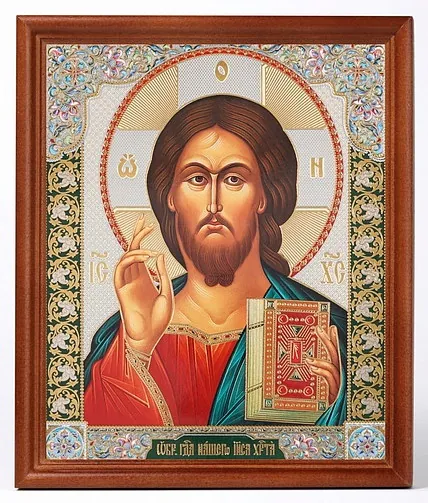 ხატი ხის ჩარჩოში №1 18×24 ორმაგი ტვიფრი მაცხოვარი 10