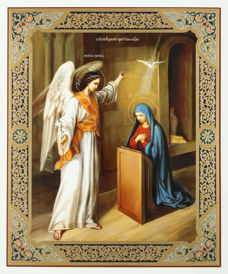 Icon on hardboard №1 30×40 double embossing Annunciation 2
