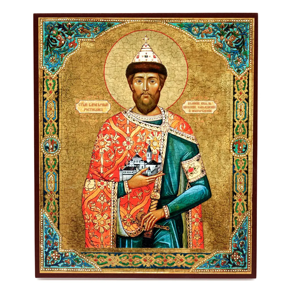 Icon on board 30×40 3D print, varnish №2 Rostislav