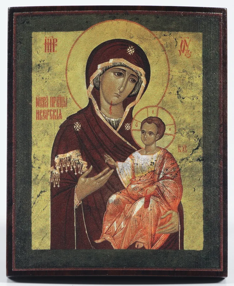 Икона на дереве 9х11 лак Иверская БМ