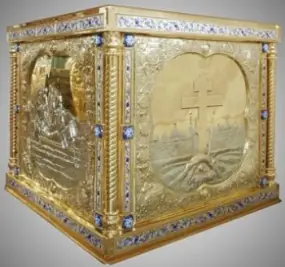 Altar table vestment №2 1.0 * 1.0 electroformed partial gilding enamel (Pskov-Pechory)
