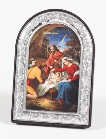 Icon in plastic frame 6×9 arched №1 Nativity of Christ