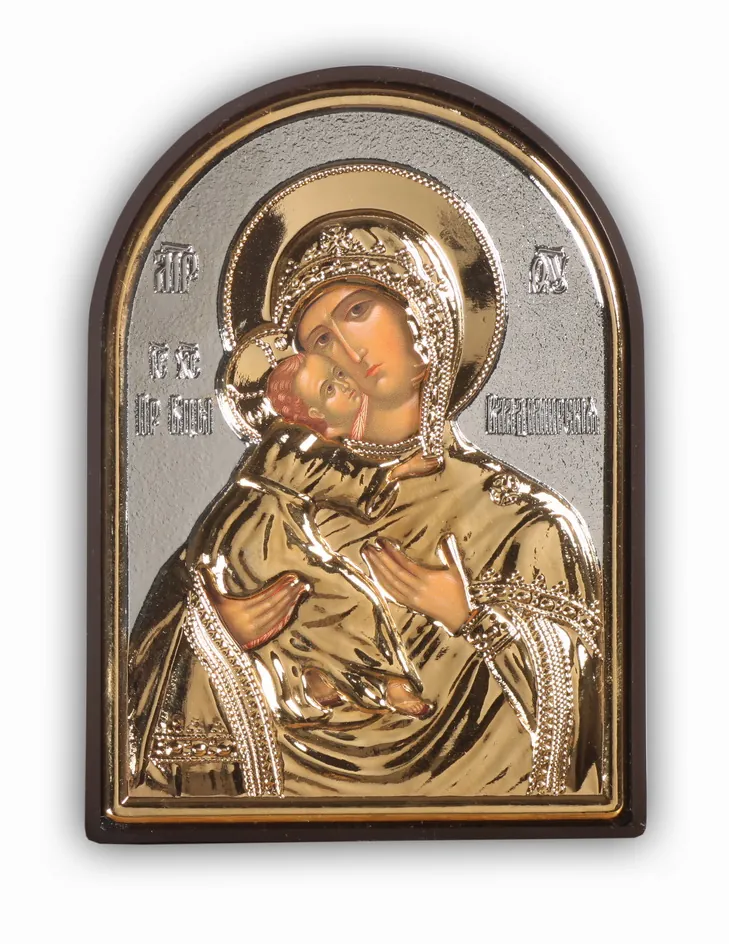 Icon in plastic frame 9×12 arched riza cover №2 Vladimir Mother of God
