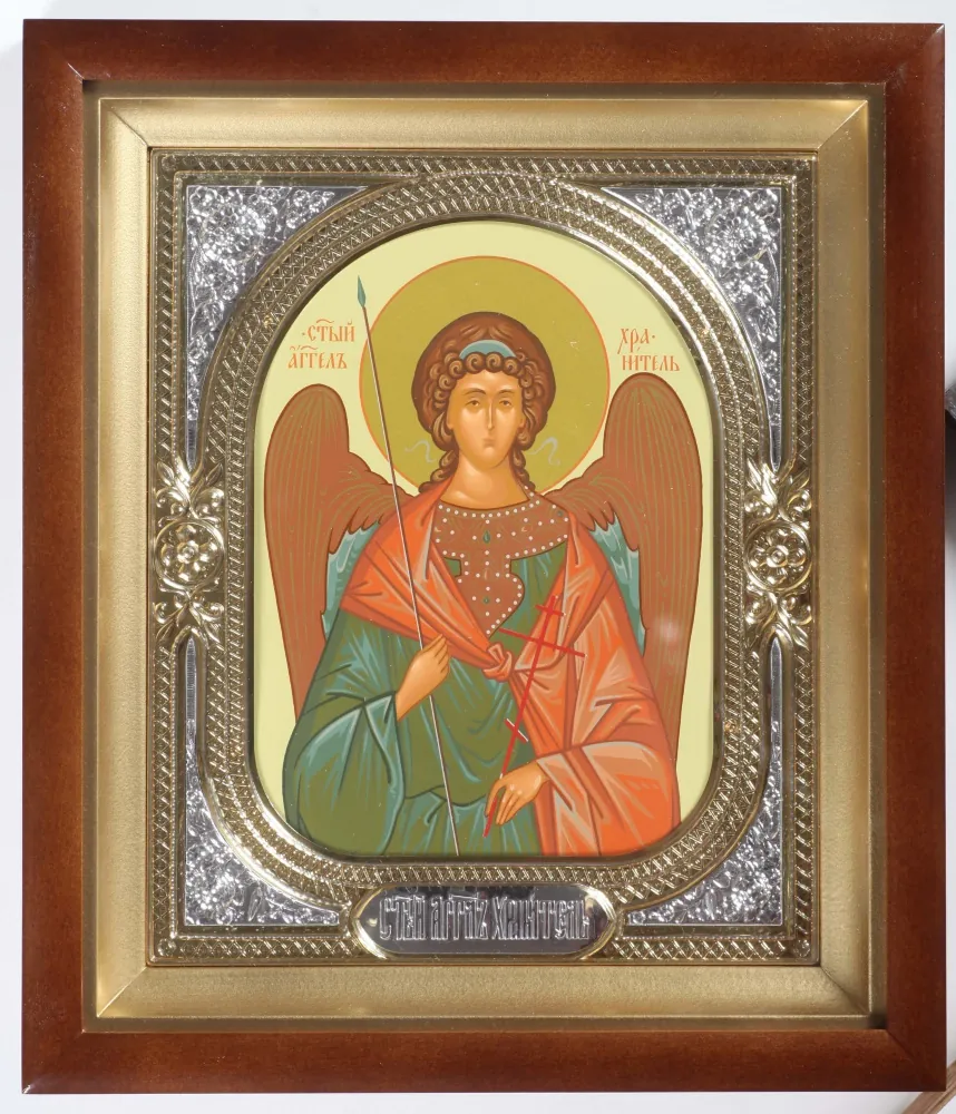 Icon in icon case 18×24 complex, tempera, riza frame №1 Guardian Angel