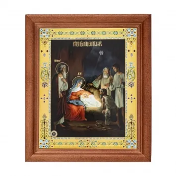 Icon in wooden frame №1 11×13 double embossing, Nativity of Christ 66
