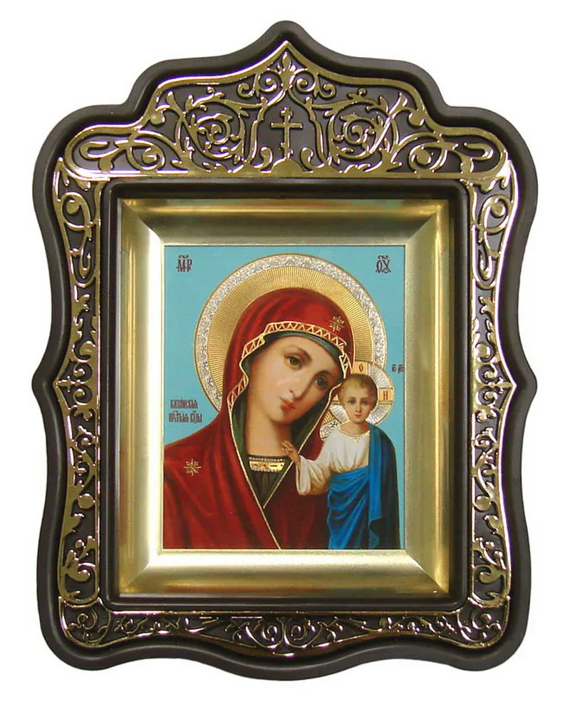 Icon in plastic frame icon case 11×13 shaped plastic Kazan Mother of God 14