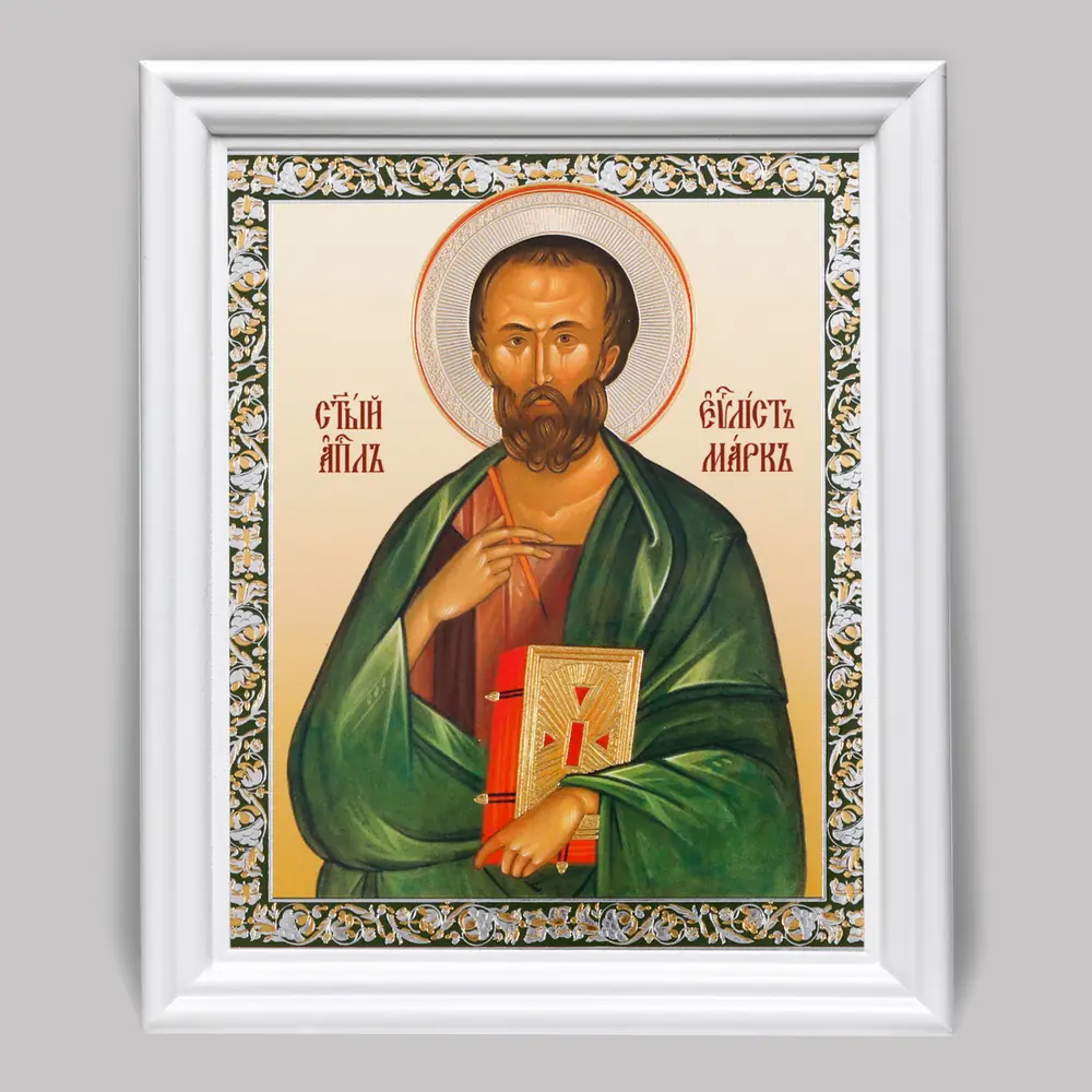 Icon in wooden frame №3 11×13 (white) double embossing Mark