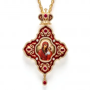 Panagia №233 / cubic zirconia decal, enamel / gilding / silver