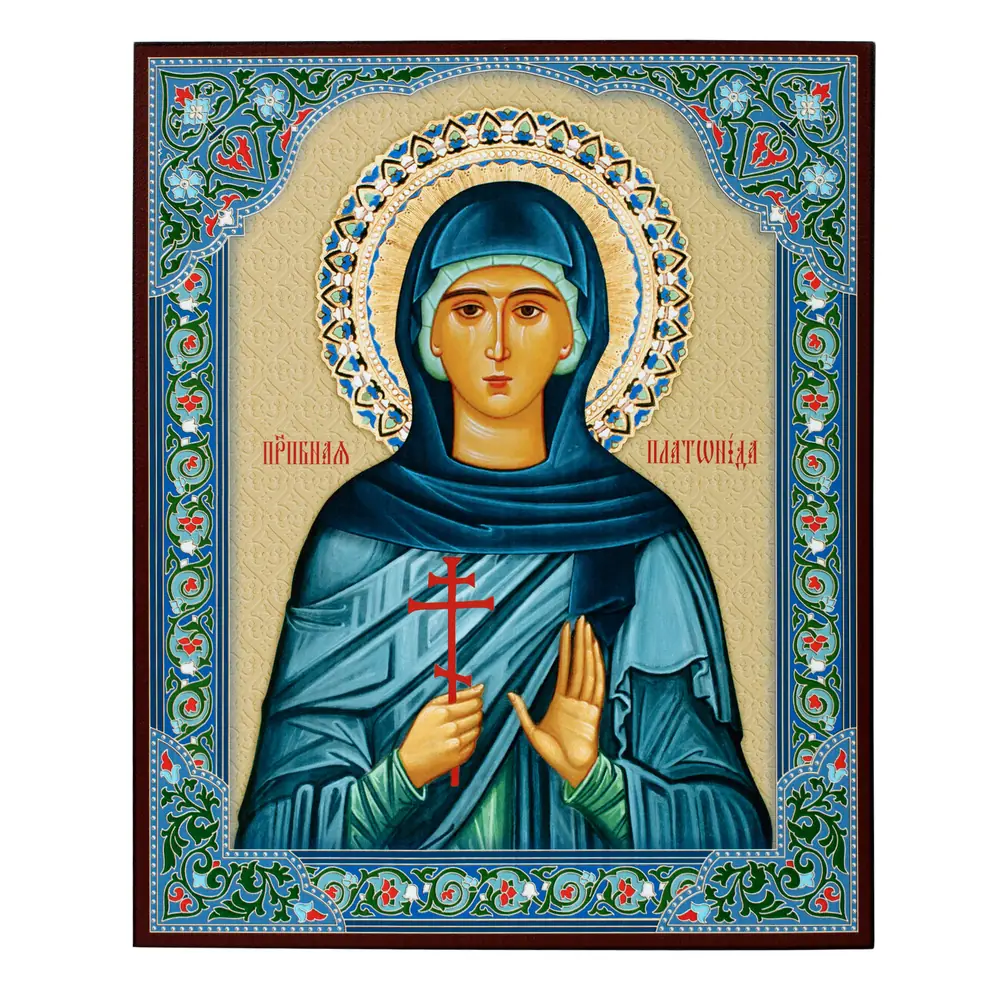 Icon on board 33×40 3D print, varnish Platonida