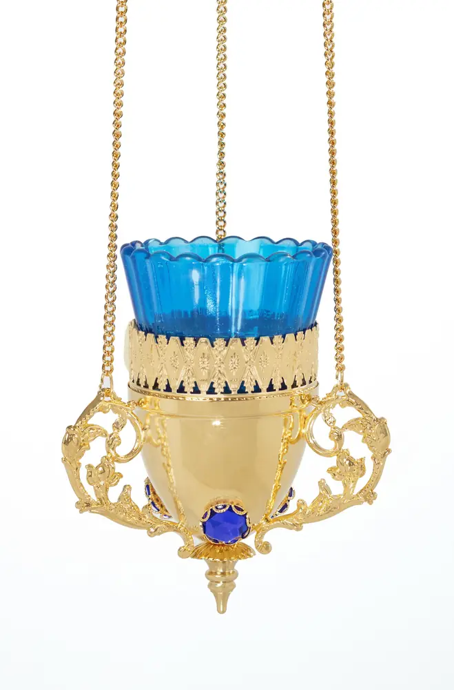 Hanging vigil lamp №75 gilding