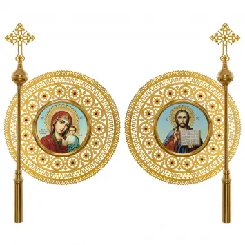 Banners №17 stamping engraving gilding stones without poles (pair)