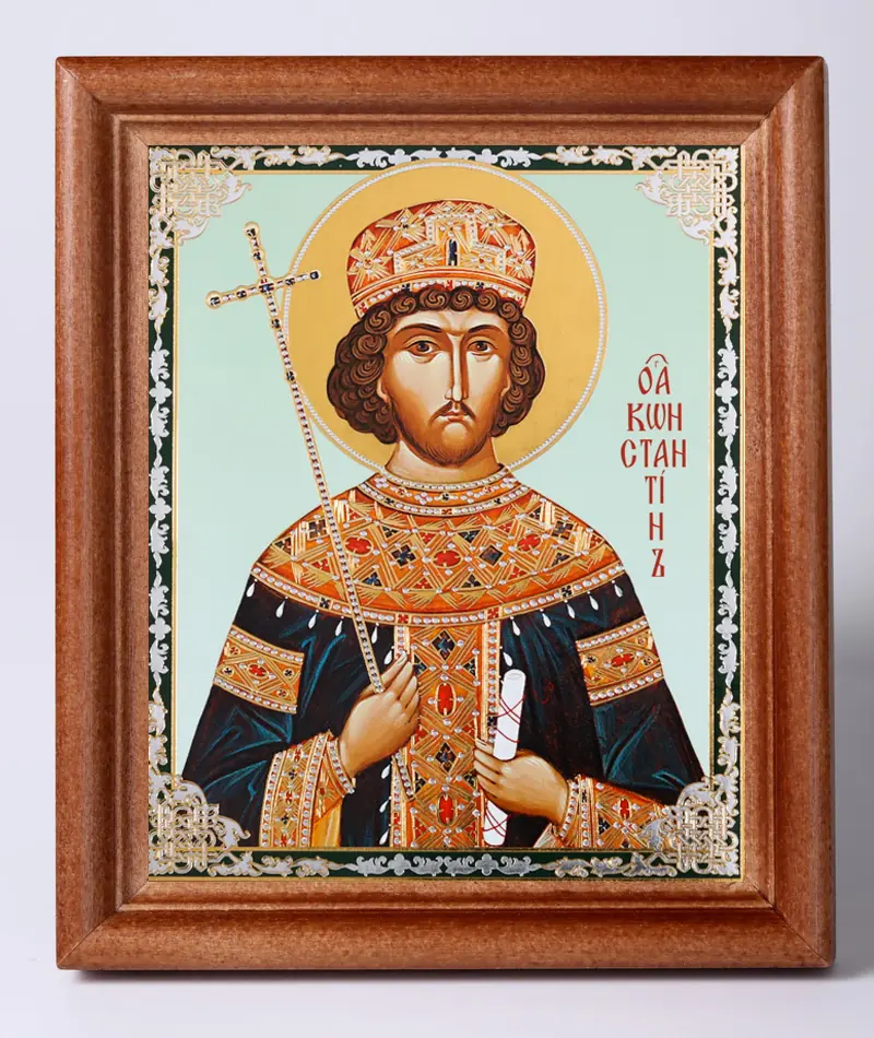 Icon in wooden frame №1 11×13 double embossing Constantine 5