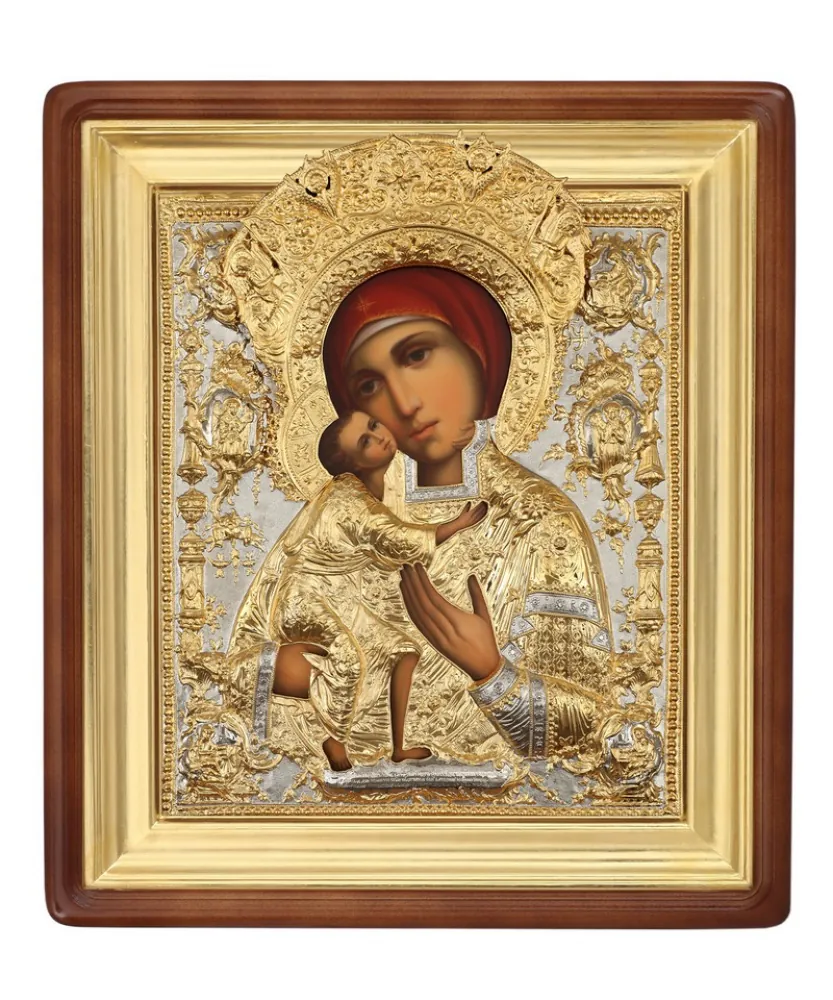 ფერწერული ხატი კიოტში 50×60 ზეთი, მოჭედილობა №69, კიოტი №1 თეოდორეს ღვთისმშობელი
