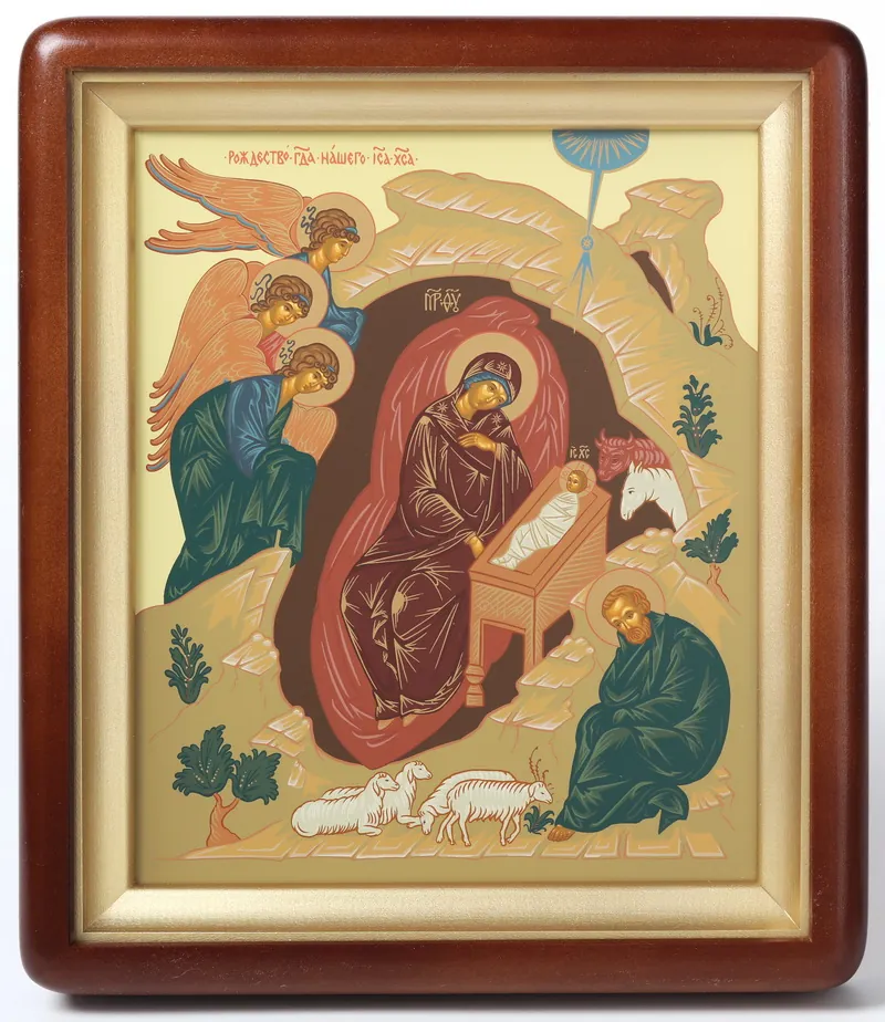 ხატი კიოტში 18×24 ფიგურული, ტემპერა ქრისტეს შობა 1
