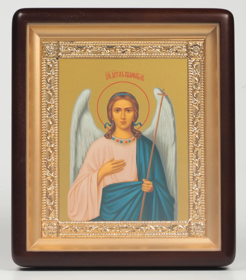 ხატი კიოტში 18×24 ფიგურული, ტემპერა, მოოქროვილი ჩარჩო მფარველი ანგელოზი 1