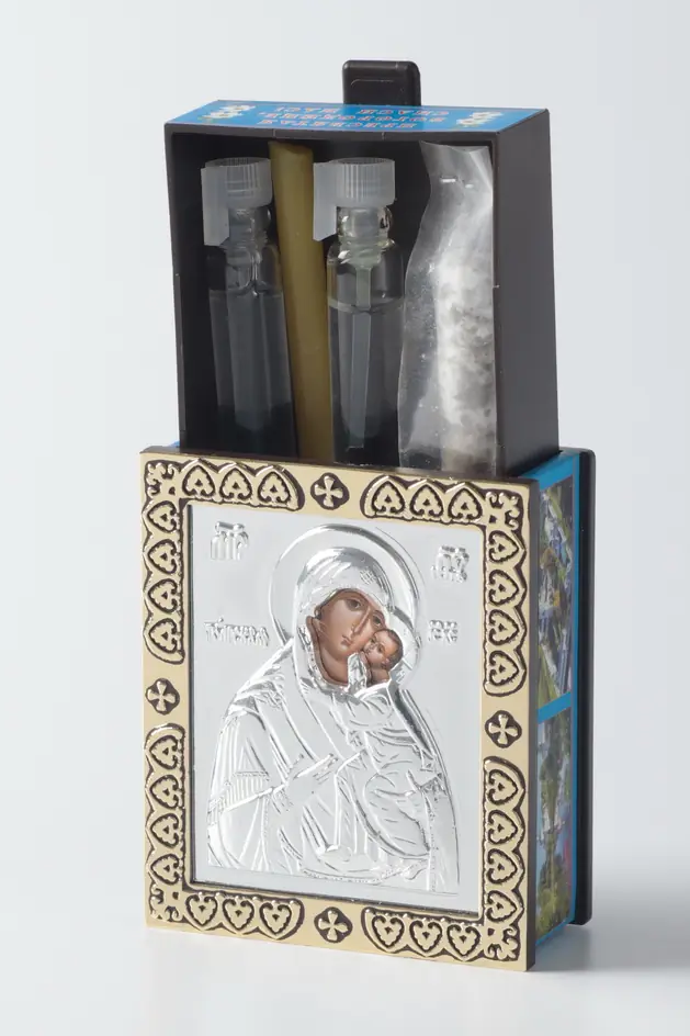 Incense holder with riza with blessed set Tolga Mother of God