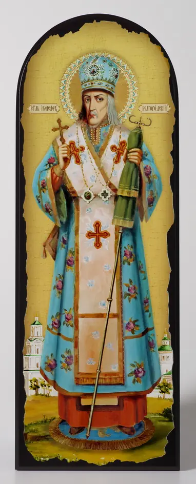Icon on MDF 18×50 arched, 3D print, varnish Joasaph of Belgorod 4